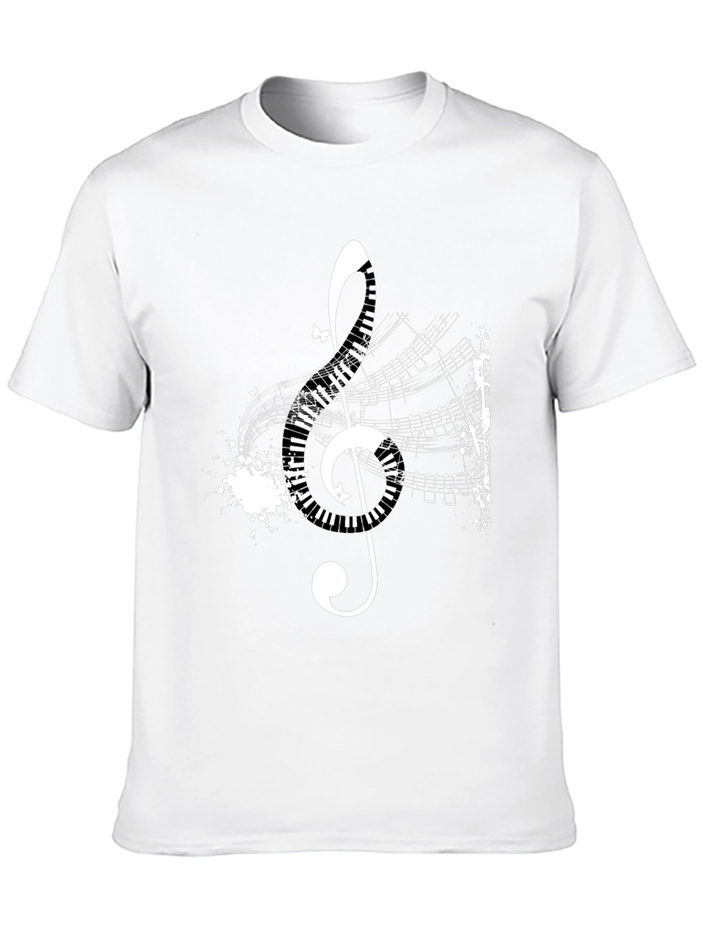 Musical Treble Clef Graphic Black T-Shirt