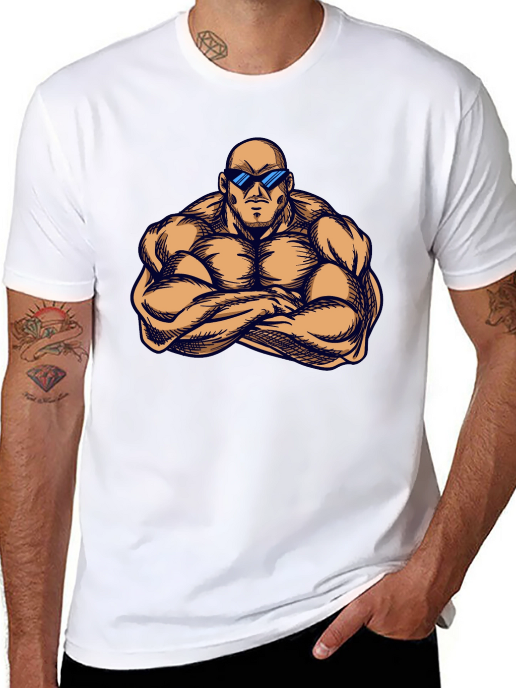 Muscle Man Graphic T-Shirt - Black