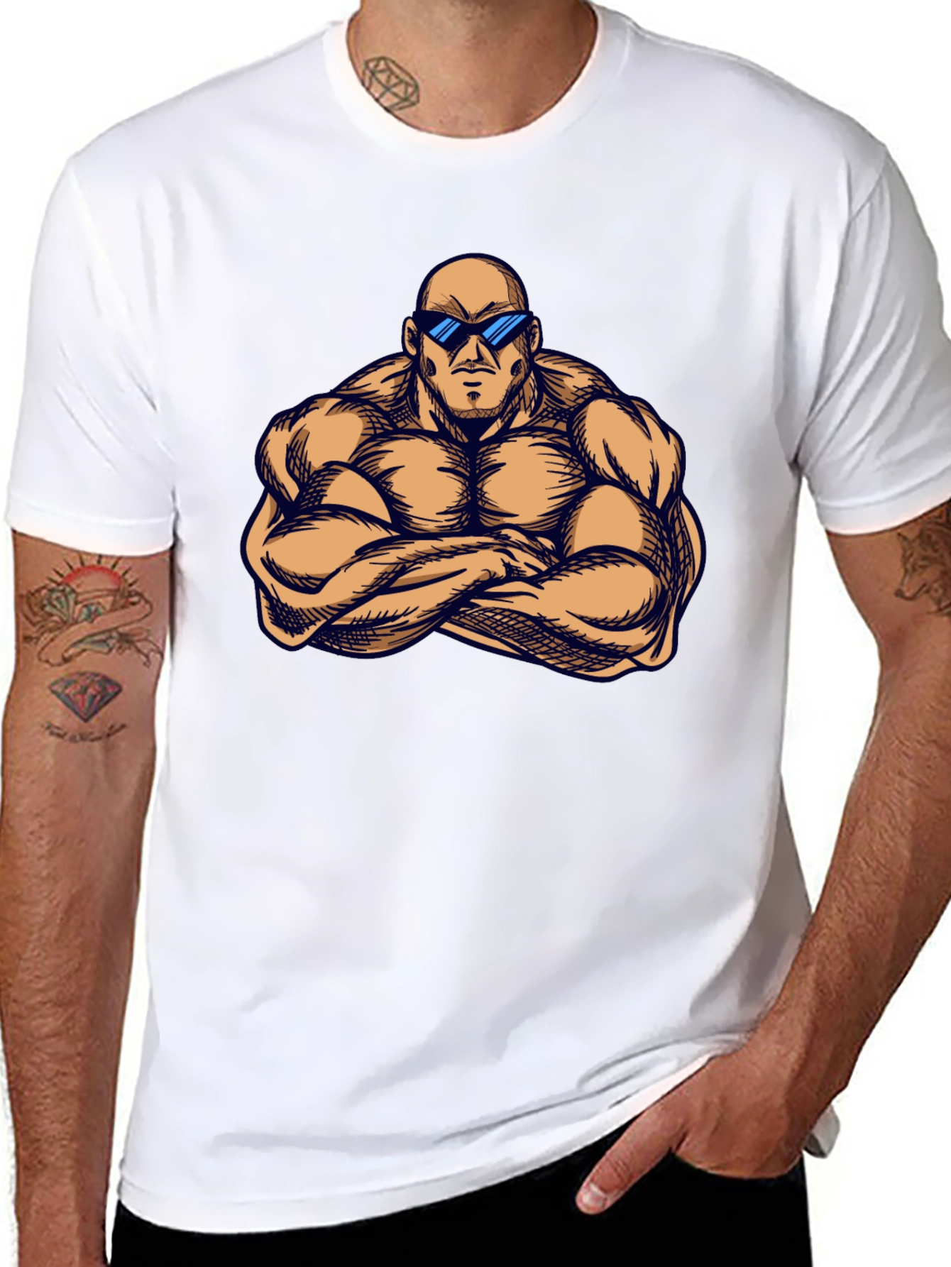 Muscle Man Graphic T-Shirt - Black