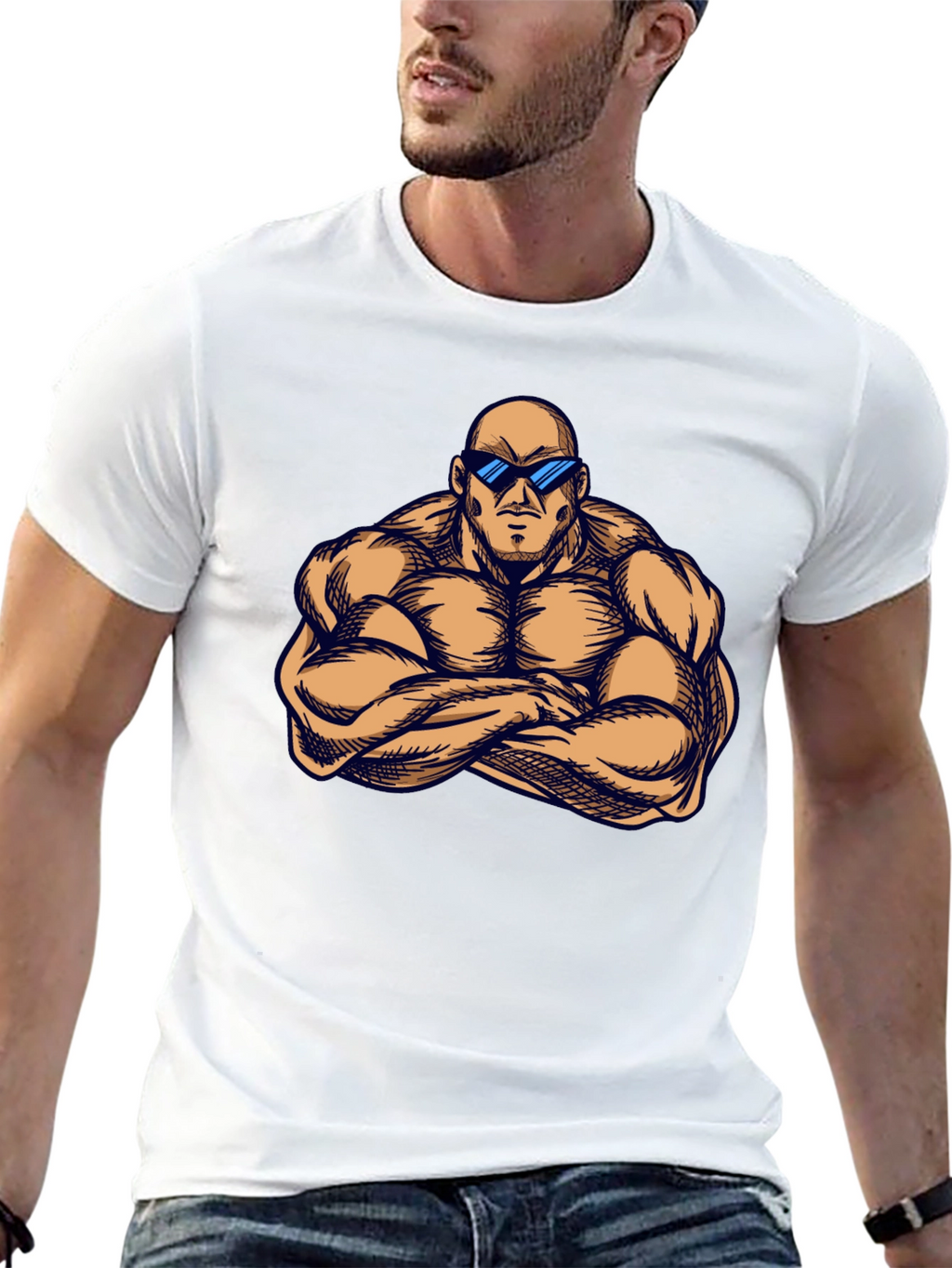 Muscle Man Graphic T-Shirt - Black