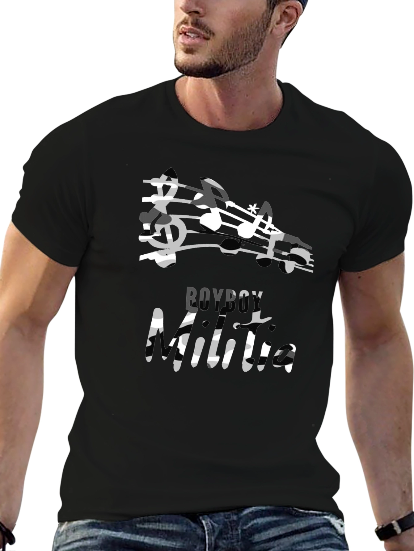 Boyboy Music Tee - Black Short Sleeve Graphic T-Shirt