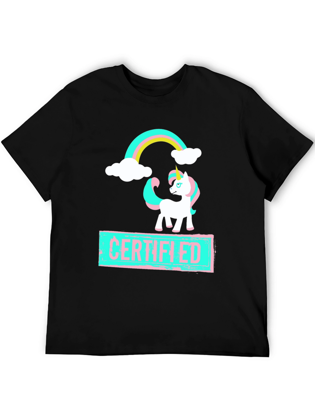 Unicorn Certified T-Shirt Black Cotton