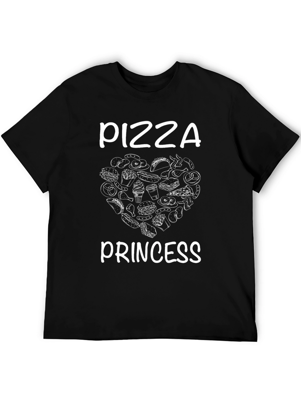 Pizza Princess Black Graphic T-Shirt