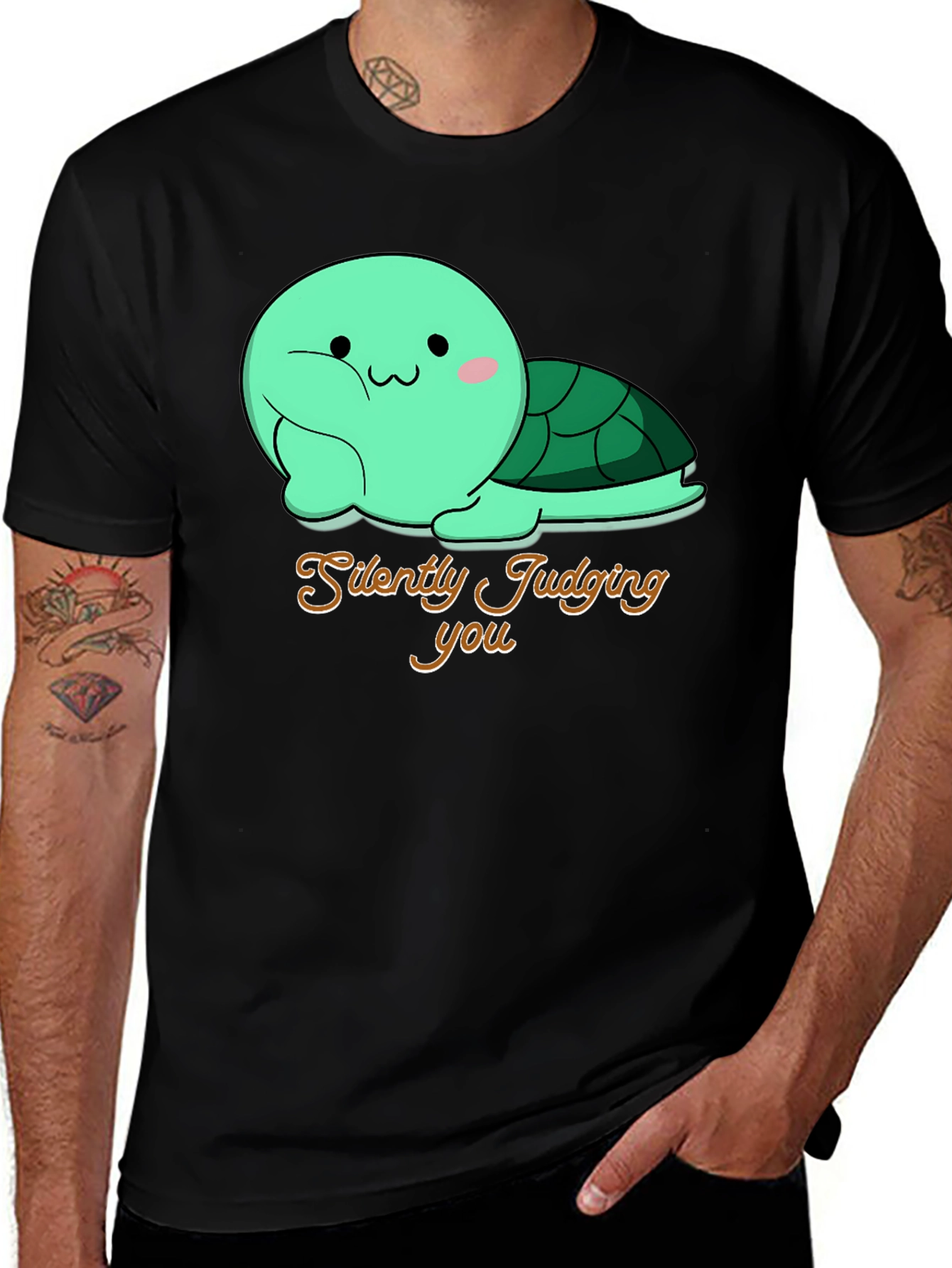 Silently Judging You Turtle Graphic Tee - Funny Unisex T-Shirt