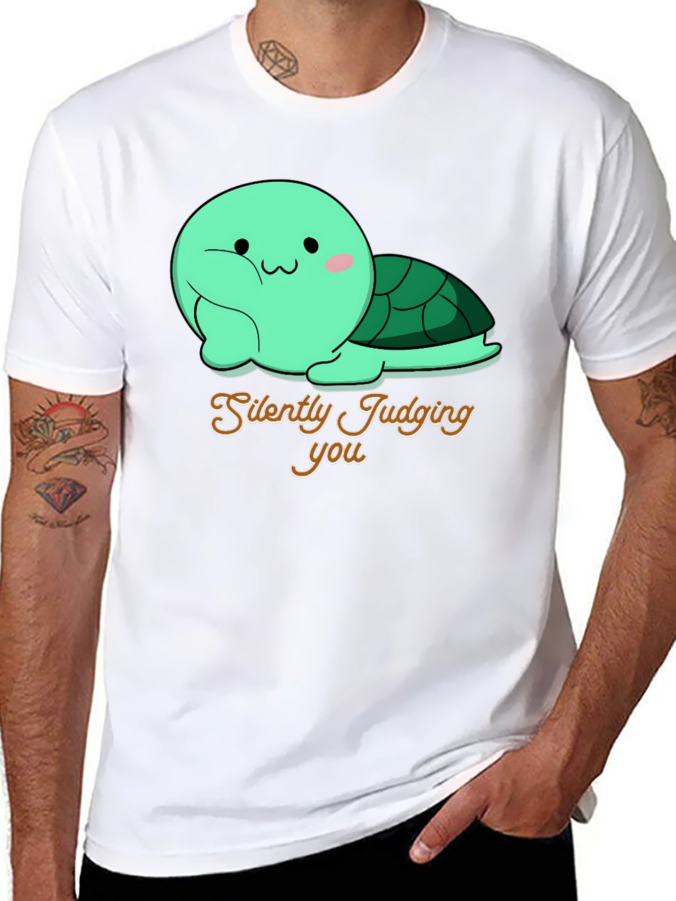 Silently Judging You Turtle Graphic Tee - Funny Unisex T-Shirt