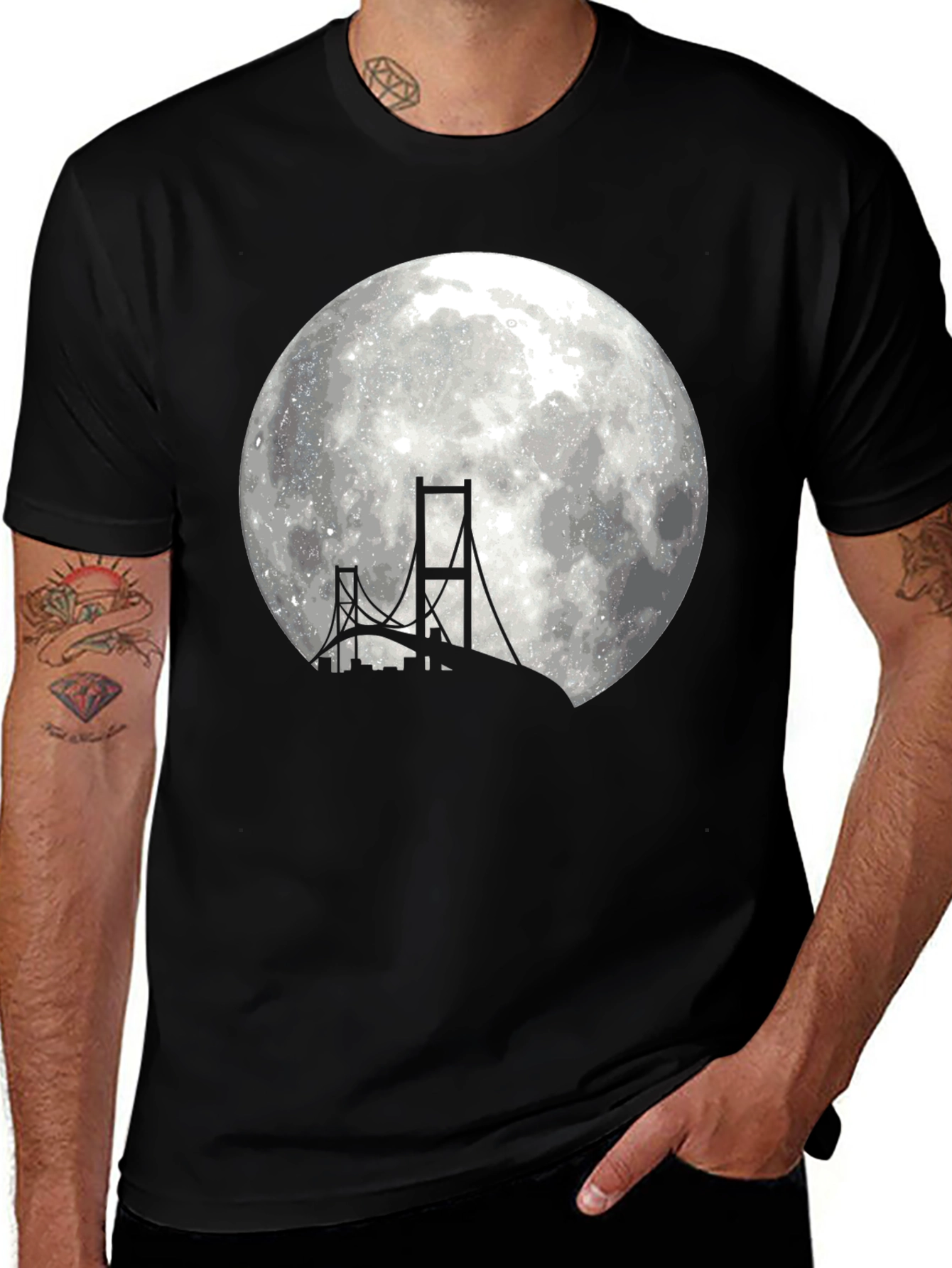 Moonlit Bridge Graphic T-Shirt