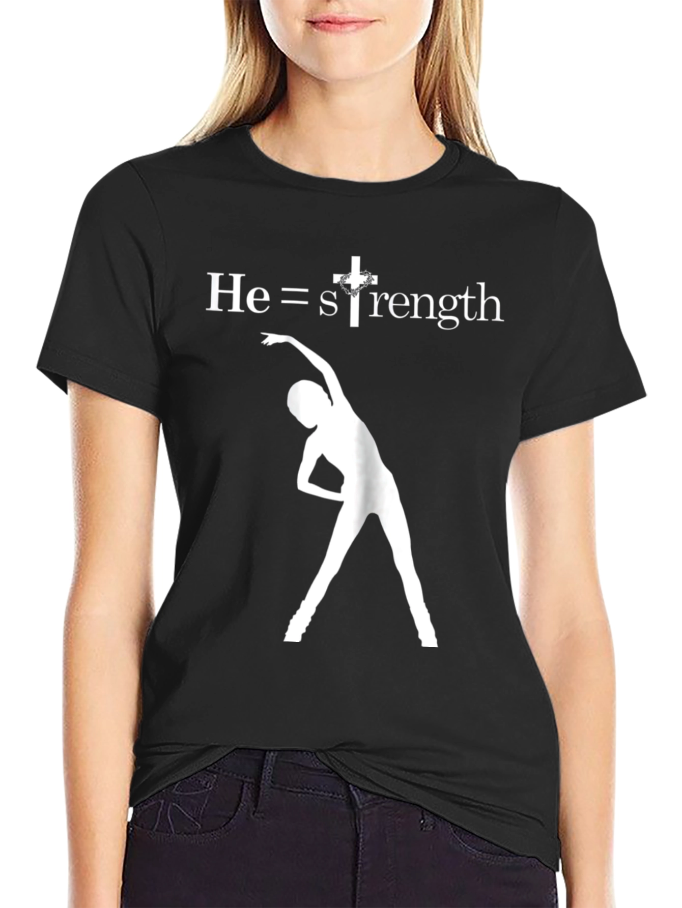 He=Strength T-Shirt: Christian Fitness Tee