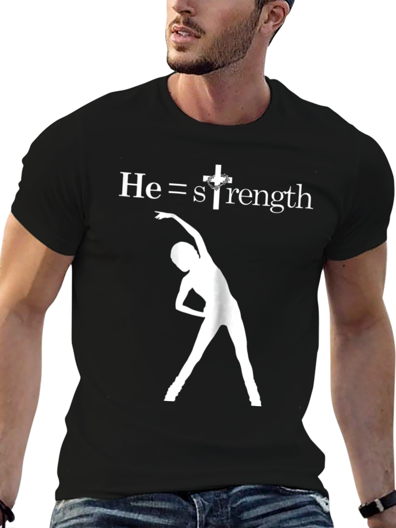 He=Strength T-Shirt: Christian Fitness Tee