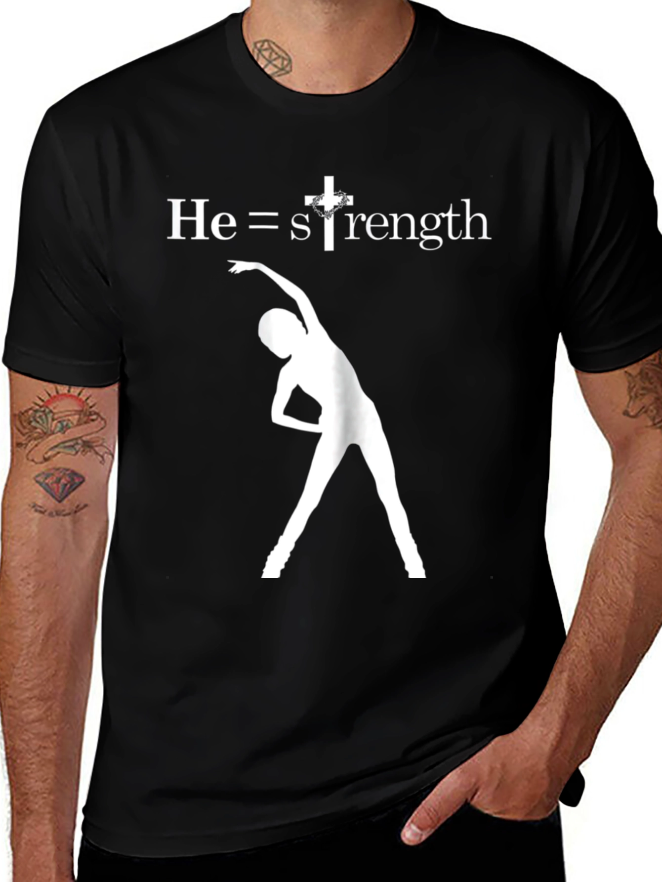 He=Strength T-Shirt: Christian Fitness Tee