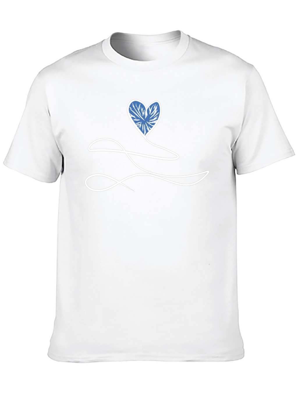 Heart Line Art Black T-Shirt