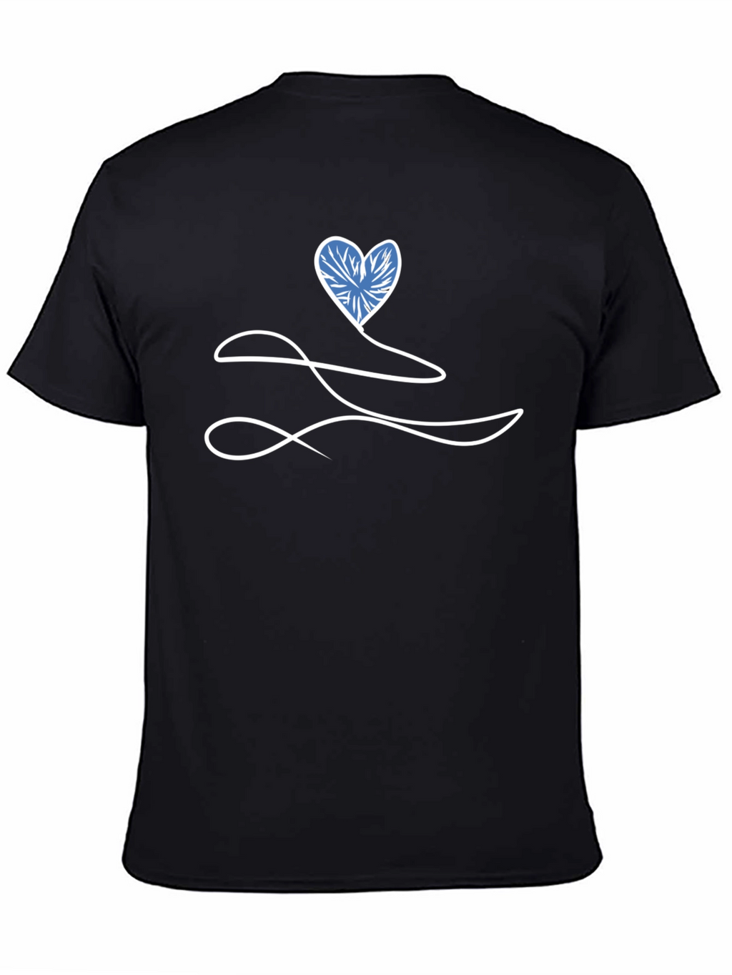 Heart Line Art Black T-Shirt