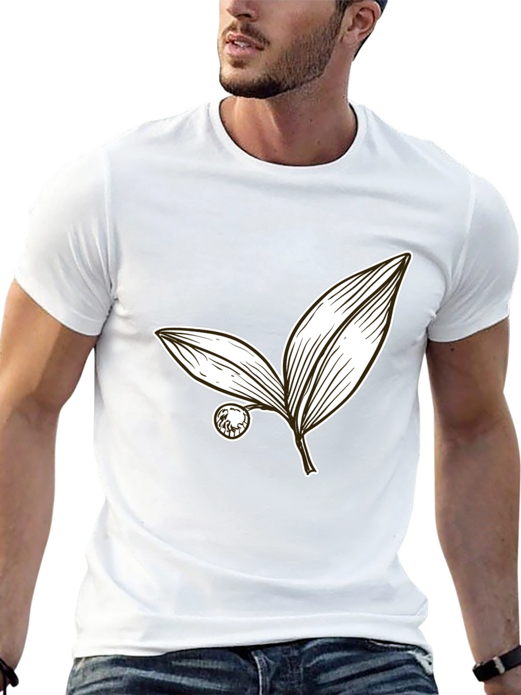 Botanical Leaf Graphic Tee - Stylish Casual Wear