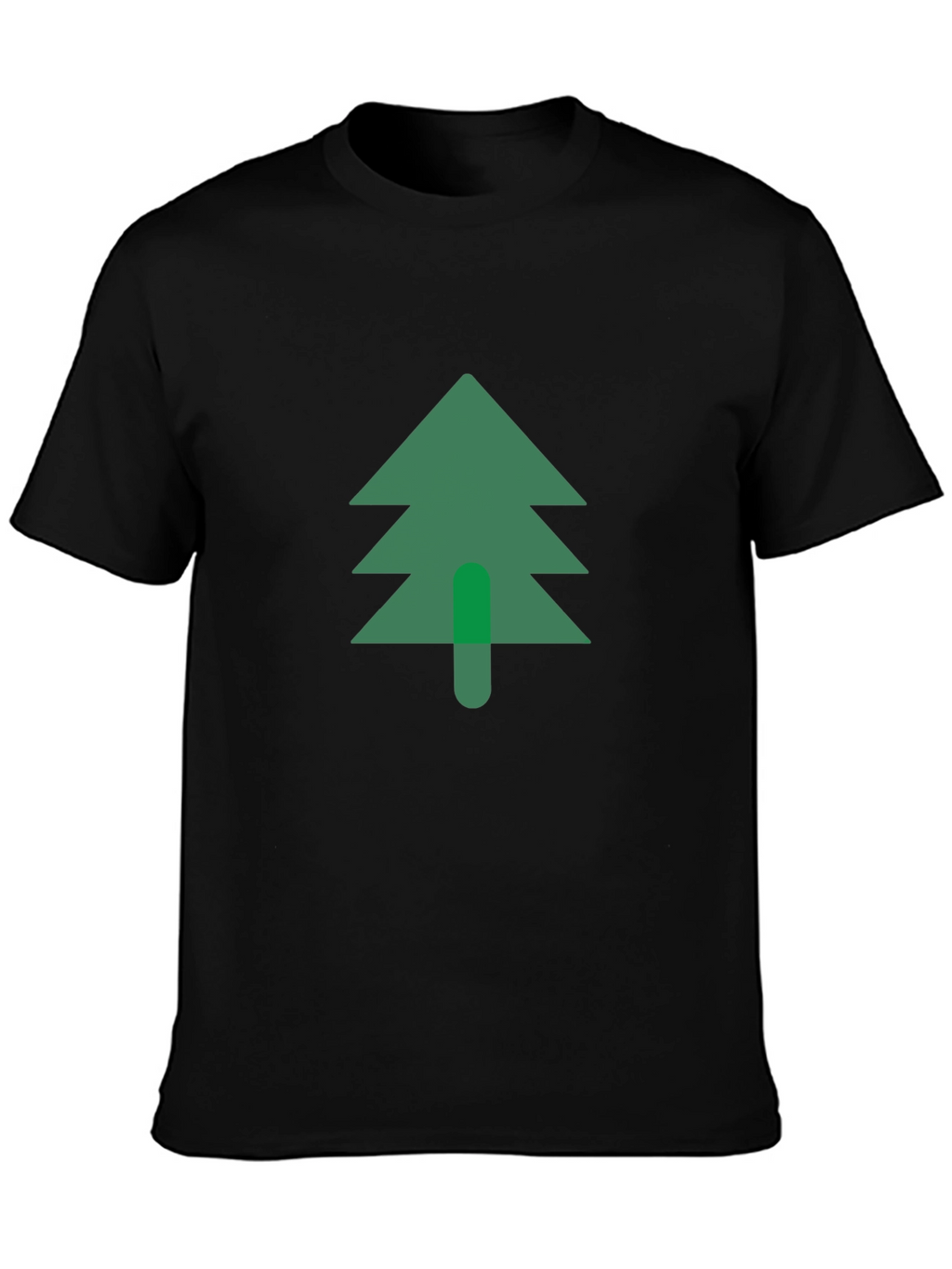 Green Tree Graphic Black T-Shirt