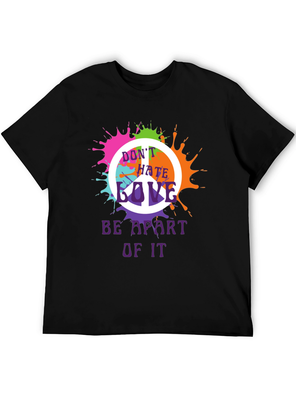 Peace Sign Splatter Graphic T-Shirt