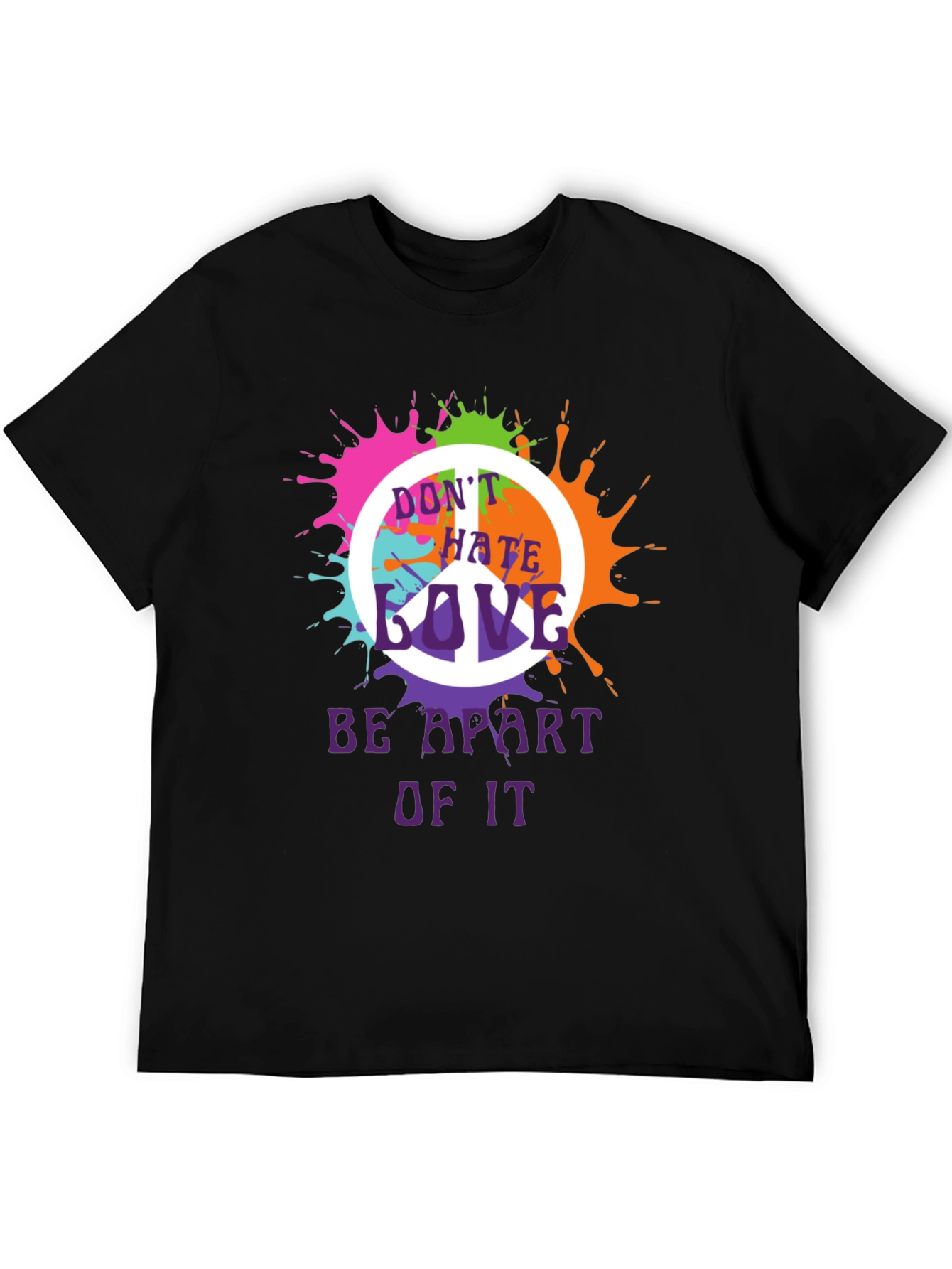 Peace Sign Splatter Graphic T-Shirt