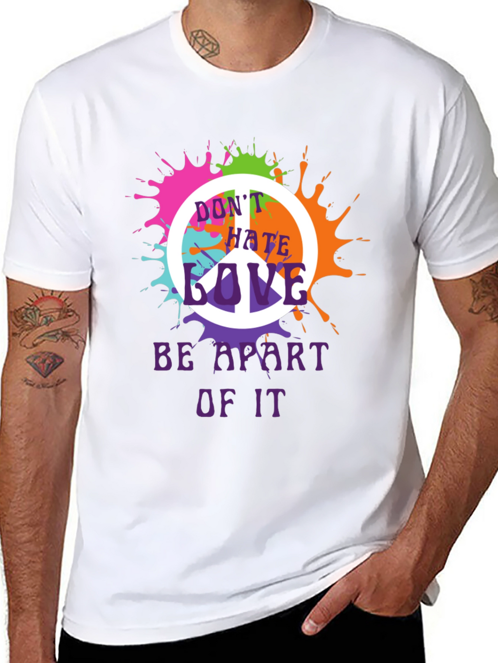 Peace Sign Splatter Graphic T-Shirt