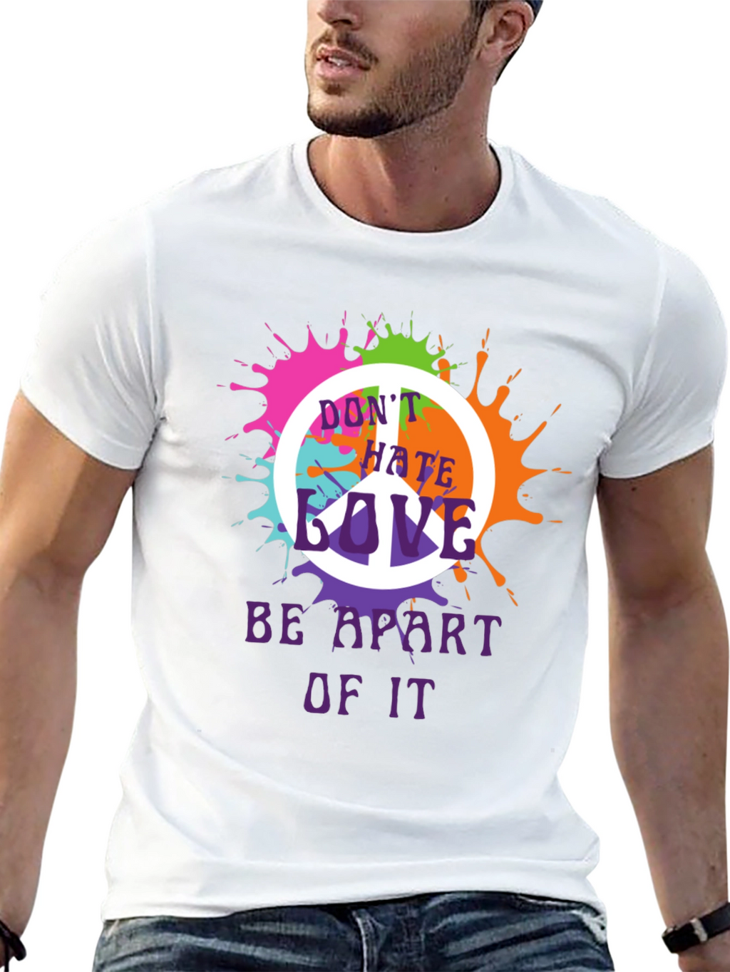 Peace Sign Splatter Graphic T-Shirt