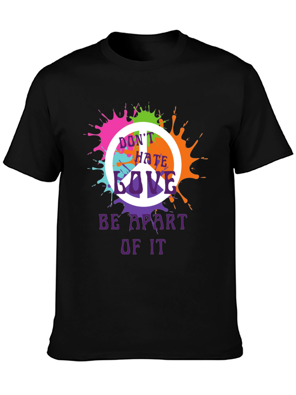 Peace Sign Splatter Graphic T-Shirt