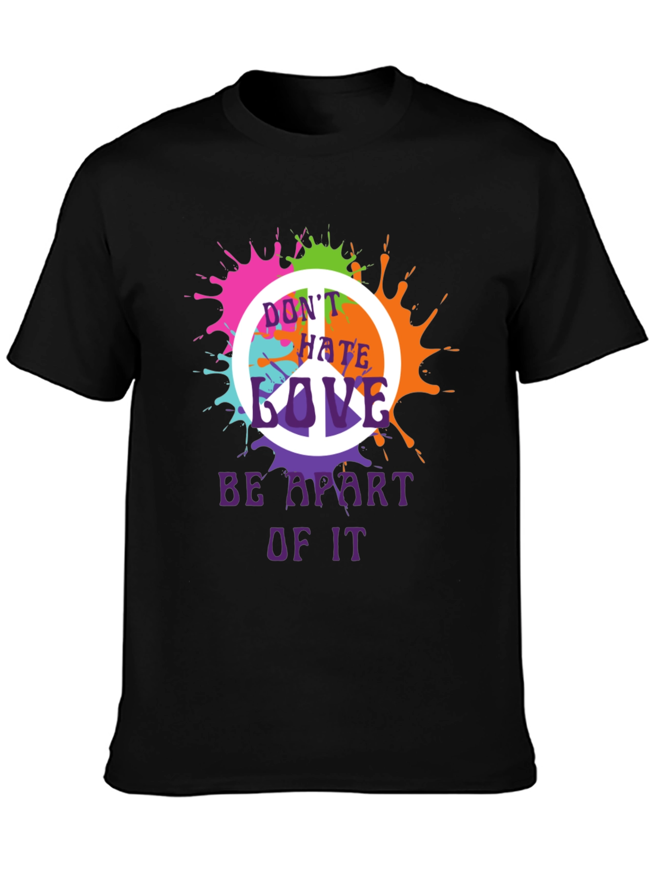Peace Sign Splatter Graphic T-Shirt