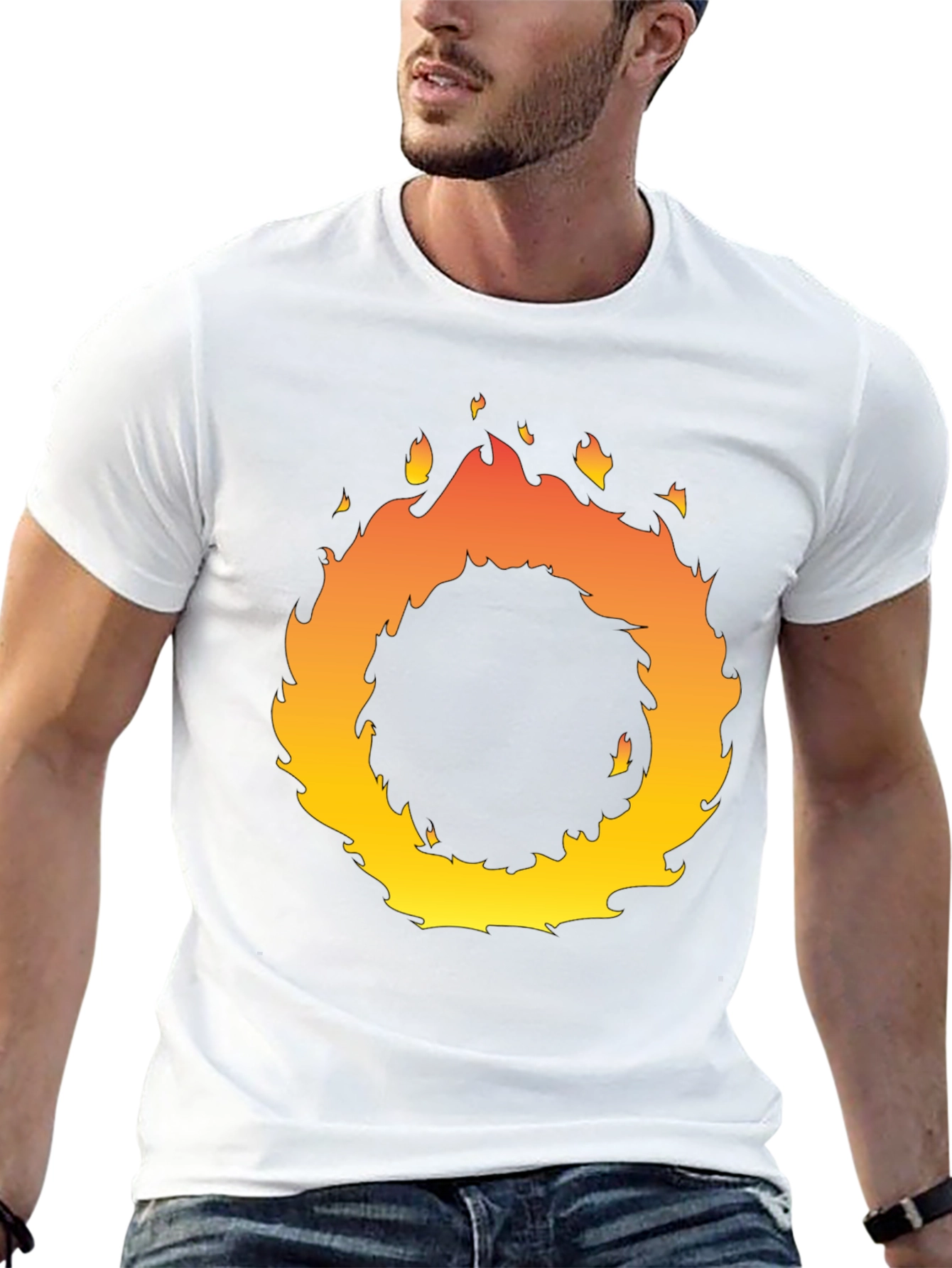 Fiery Ring Graphic T-Shirt - Bold Statement Tee
