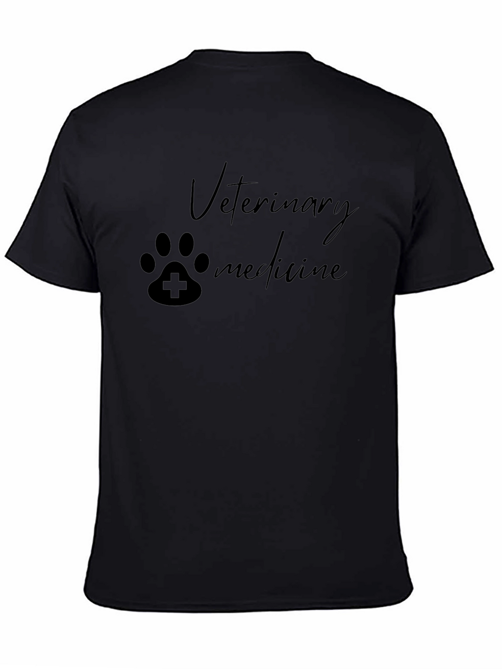 Veterinary Medicine Paw Print T-Shirt - Black