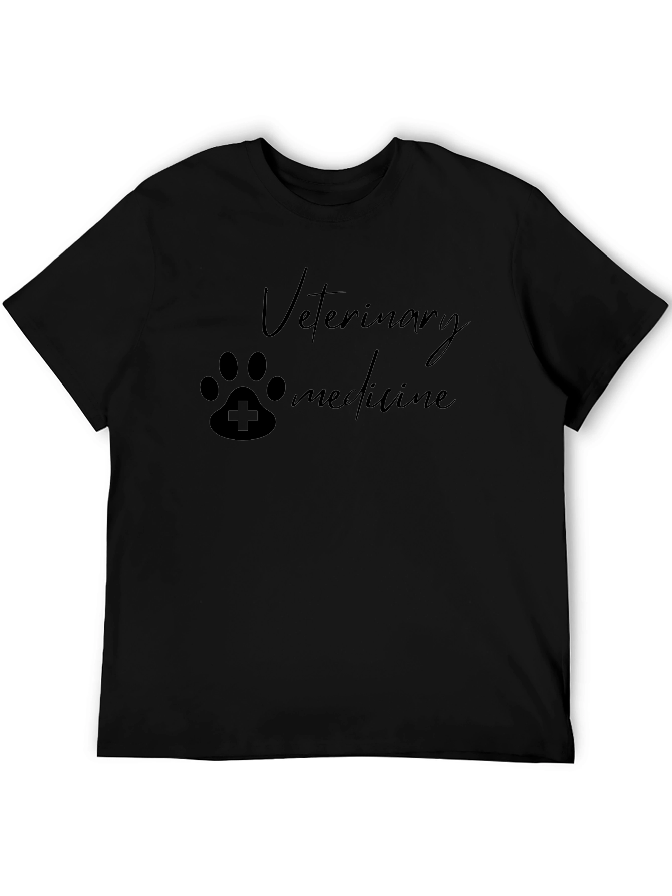 Veterinary Medicine Paw Print T-Shirt - Black