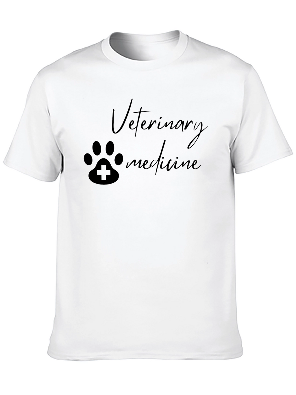 Veterinary Medicine Paw Print T-Shirt - Black