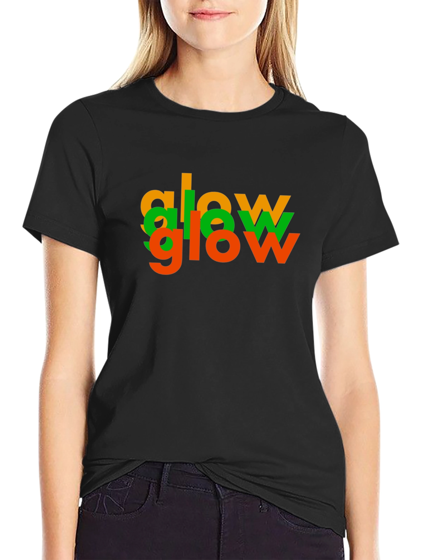 Glow Tri-Color Graphic Tee - Modern Black T-Shirt