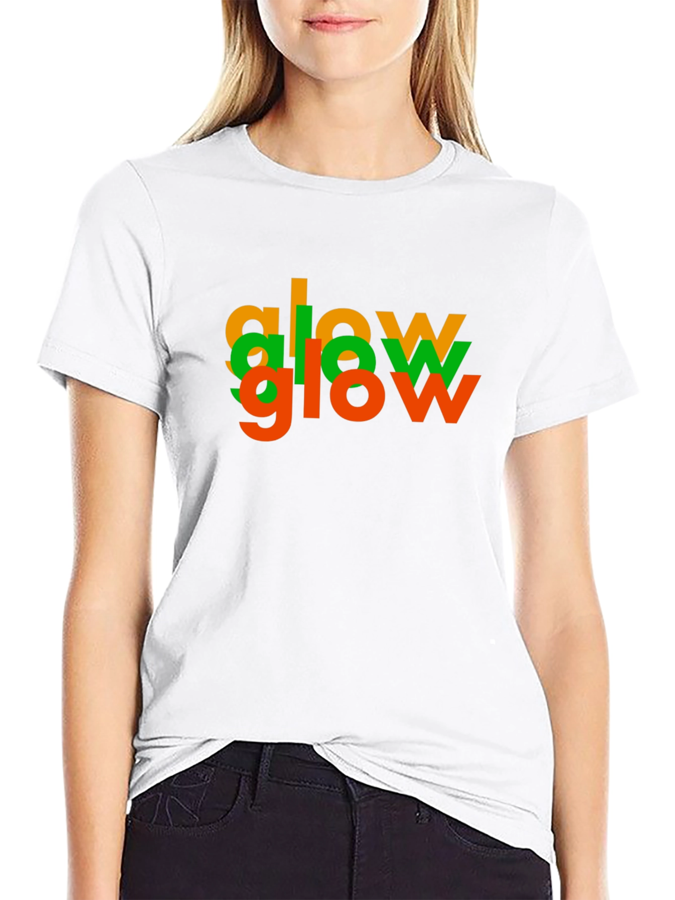 Glow Tri-Color Graphic Tee - Modern Black T-Shirt