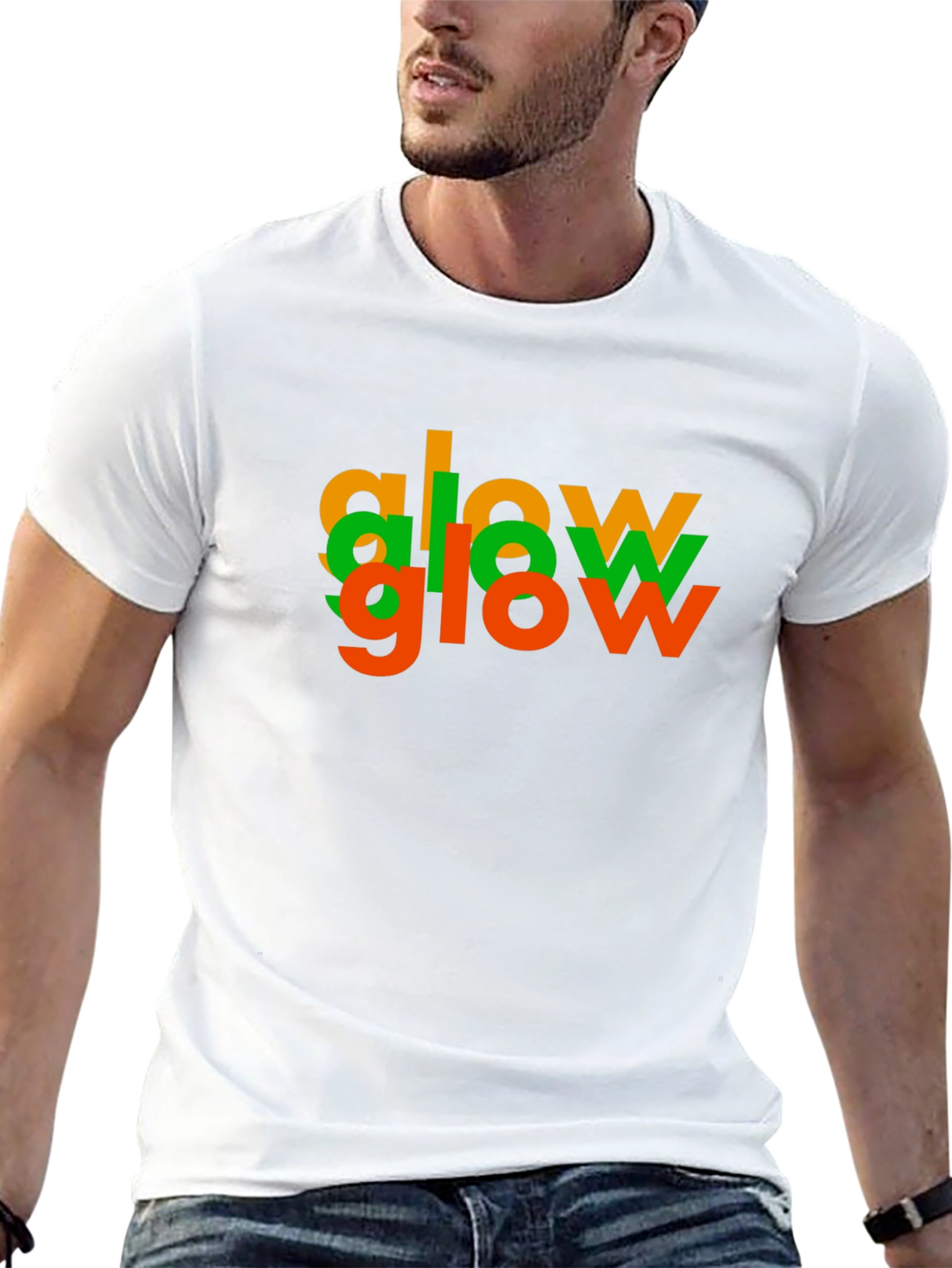 Glow Tri-Color Graphic Tee - Modern Black T-Shirt