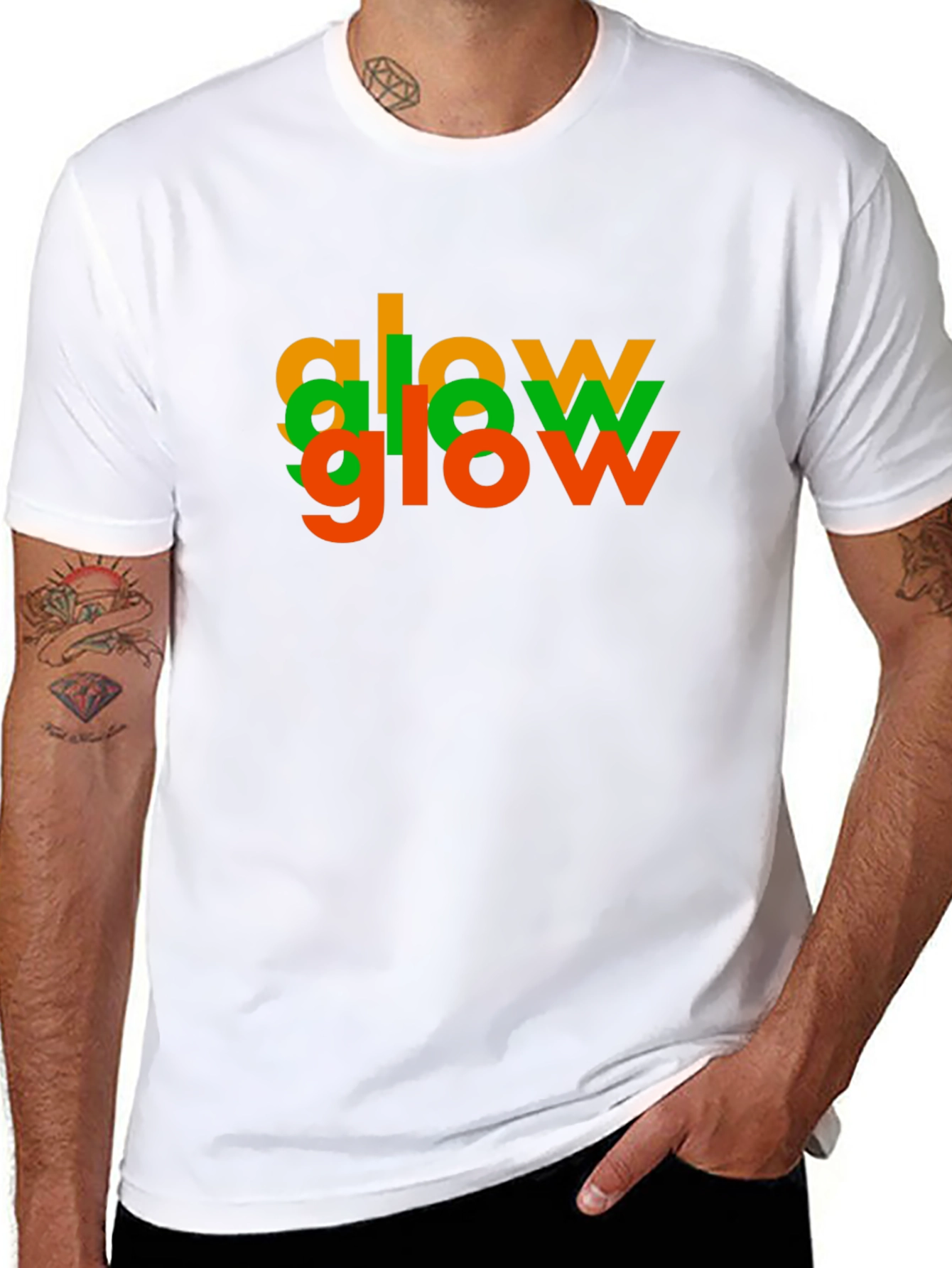 Glow Tri-Color Graphic Tee - Modern Black T-Shirt