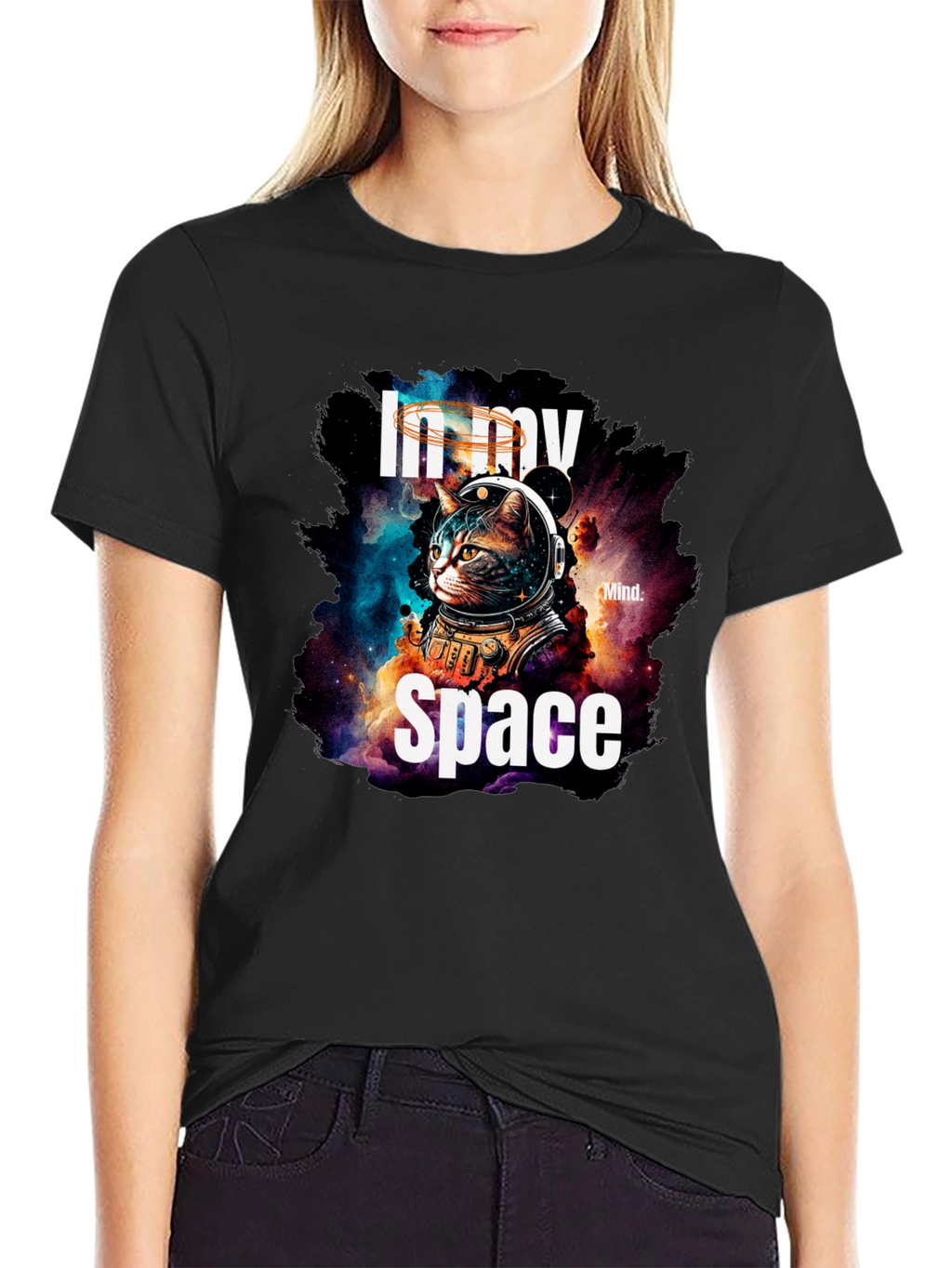 In My Space Cat Astronaut Graphic T-Shirt