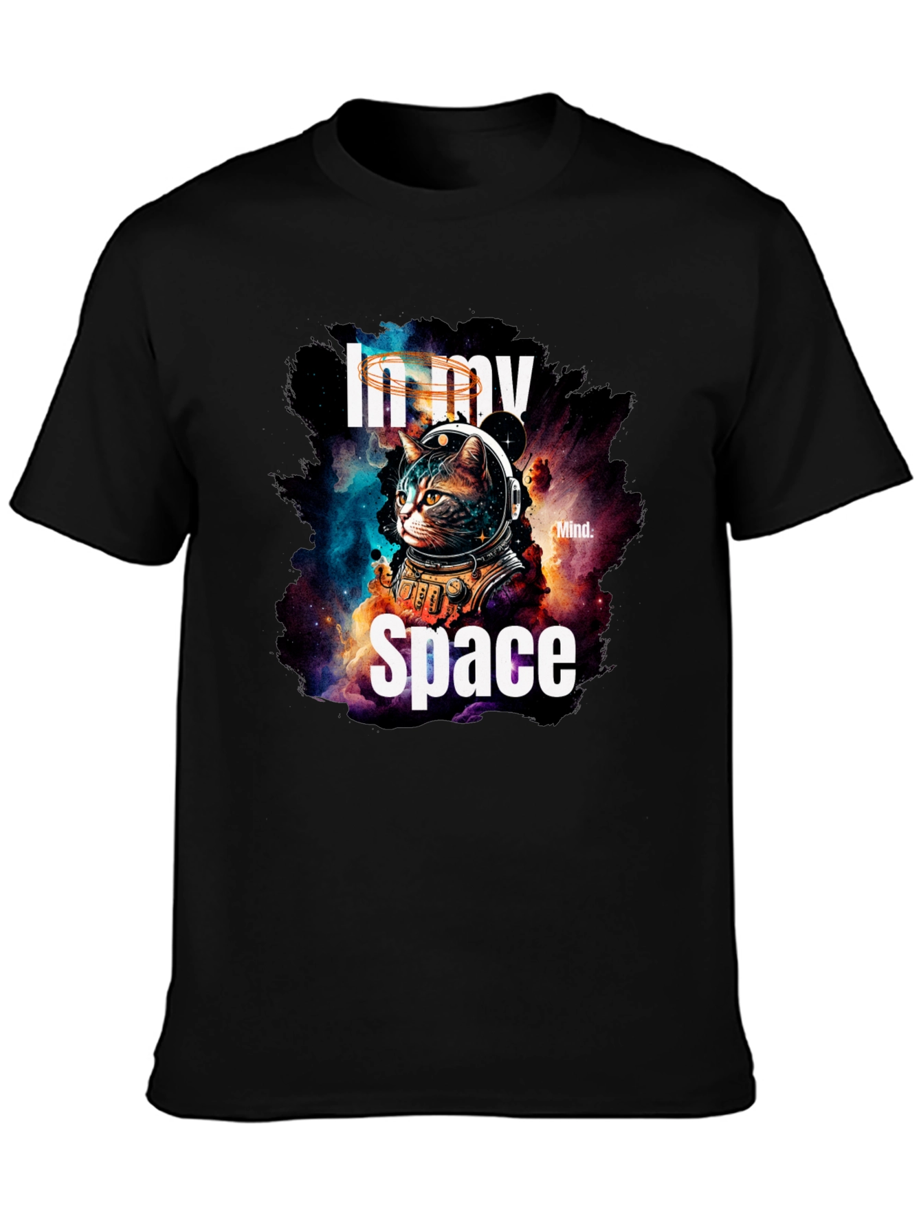 In My Space Cat Astronaut Graphic T-Shirt