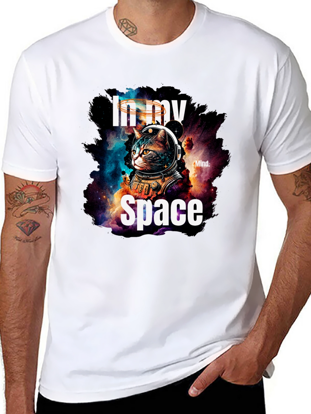 In My Space Cat Astronaut Graphic T-Shirt