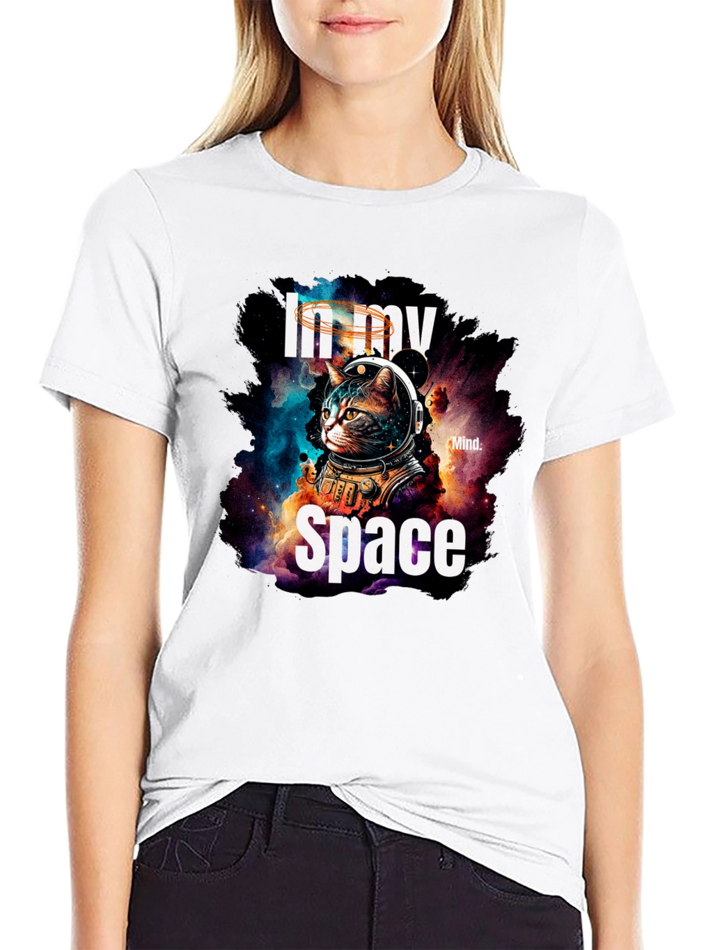 In My Space Cat Astronaut Graphic T-Shirt
