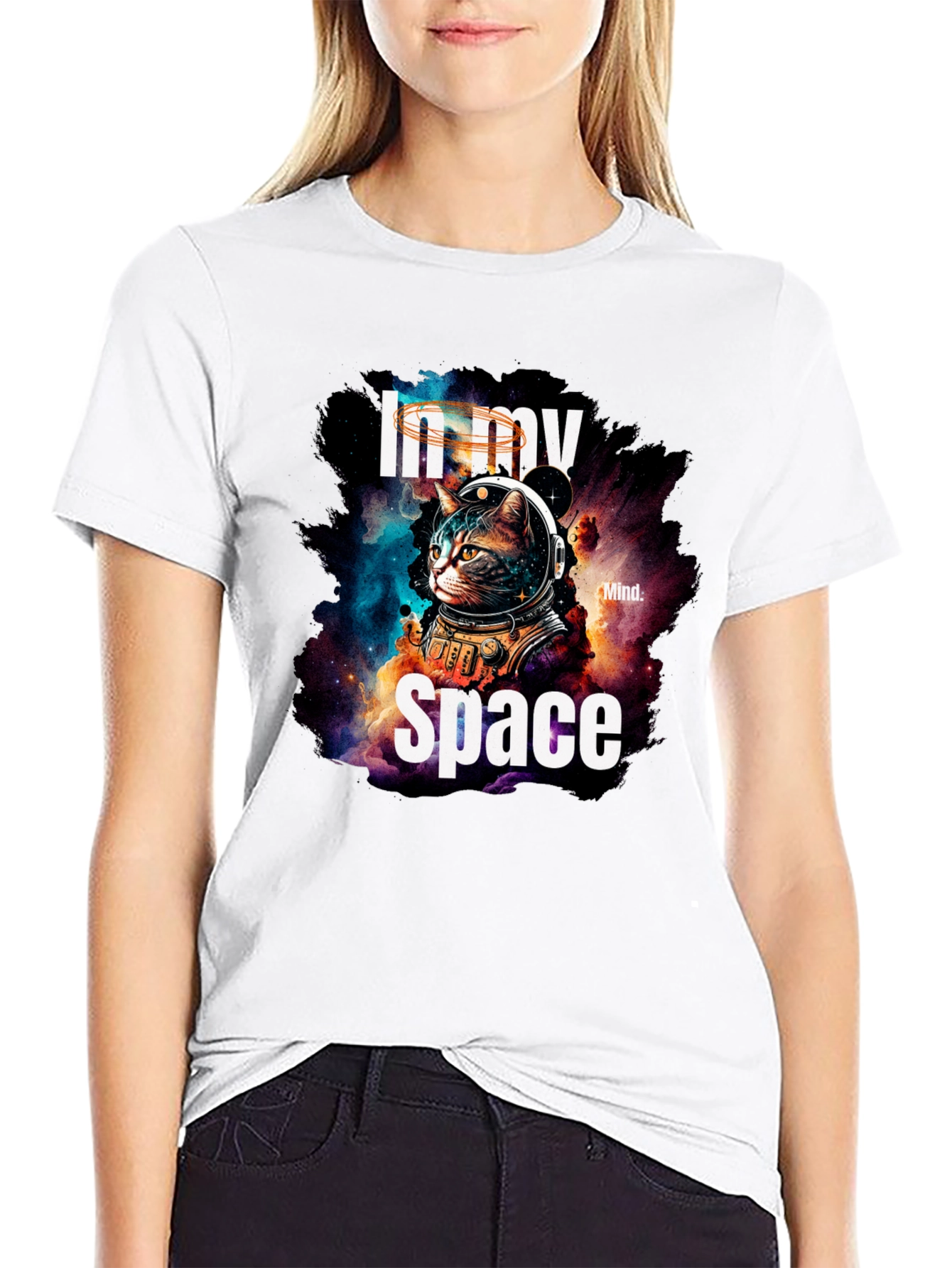 In My Space Cat Astronaut Graphic T-Shirt