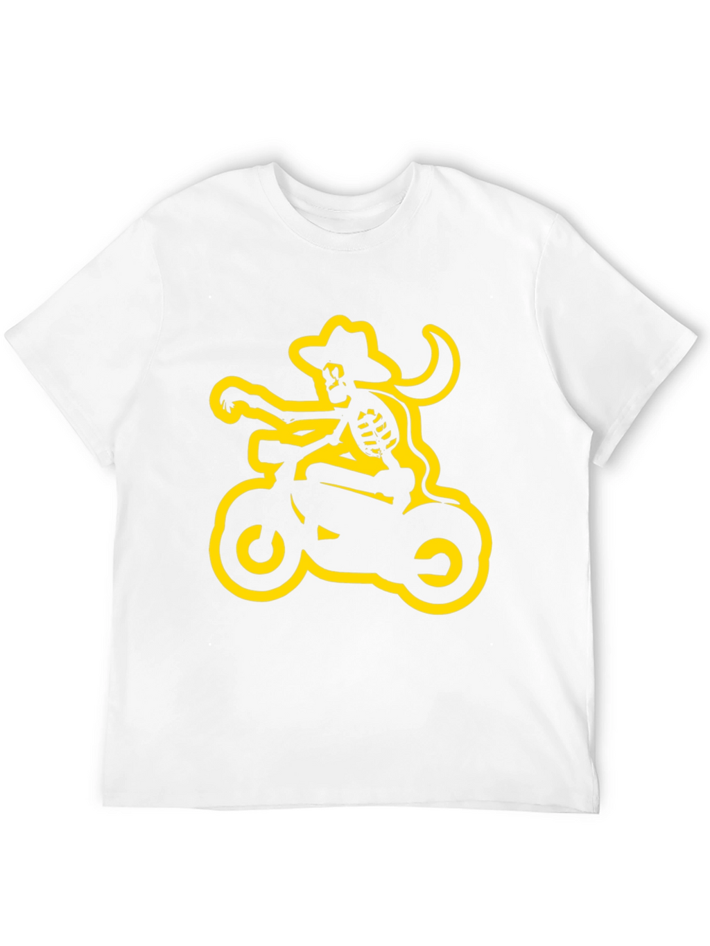 Skeleton Cowboy Biker Graphic Tee - Black