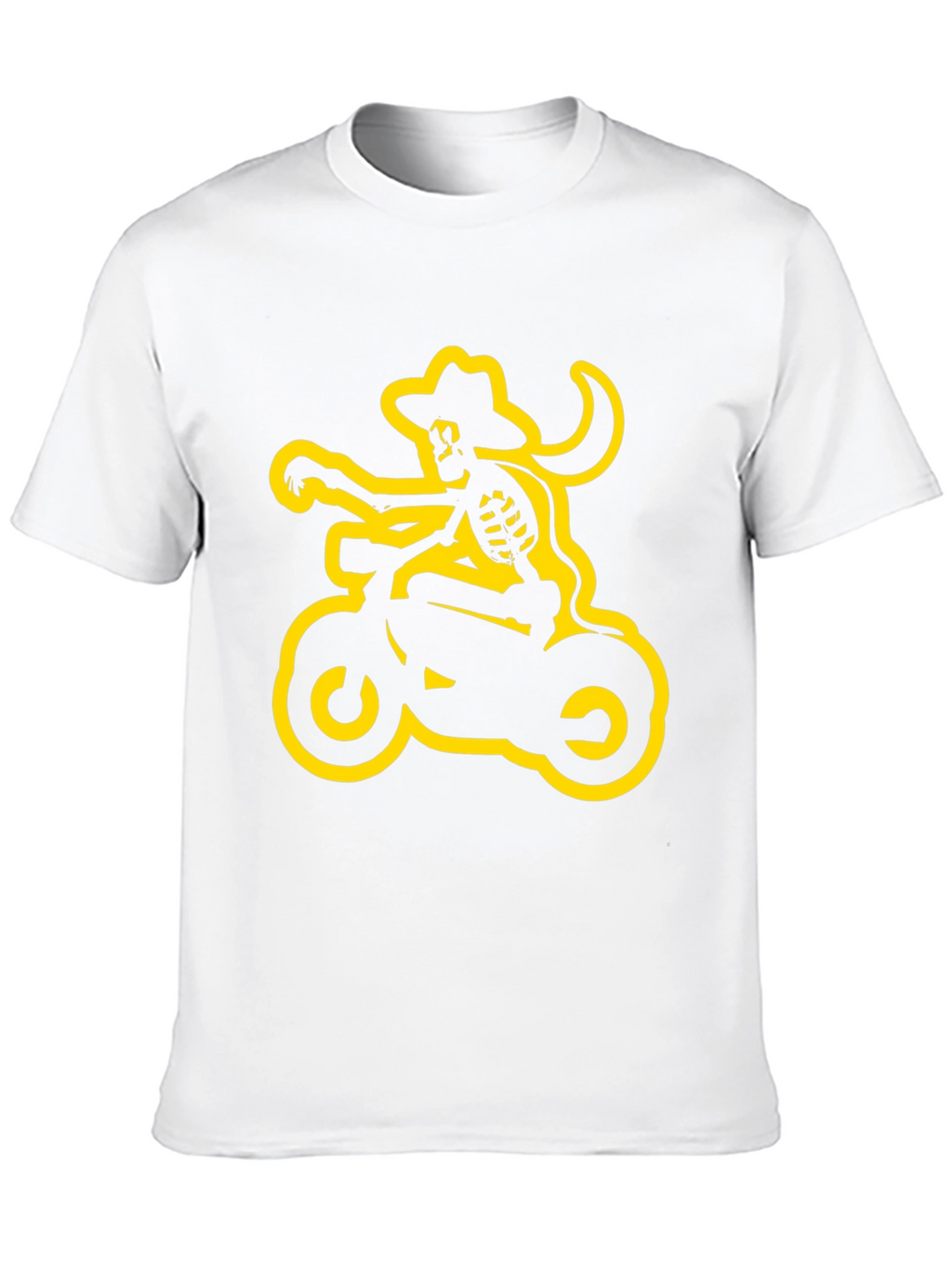 Skeleton Cowboy Biker Graphic Tee - Black