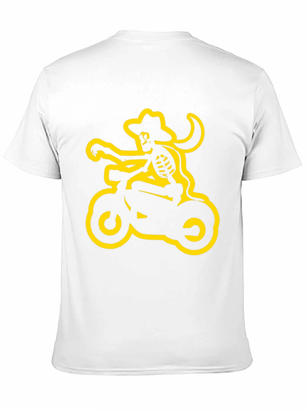 Skeleton Cowboy Biker Graphic Tee - Black