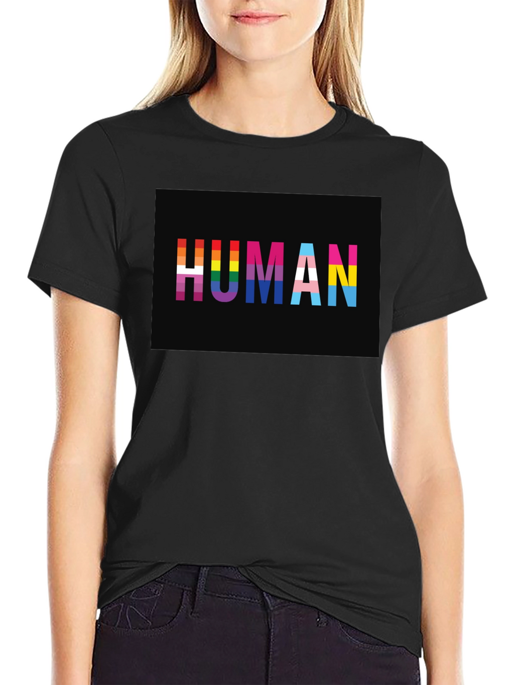 Human LGBTQ+ Pride T-Shirt - Black