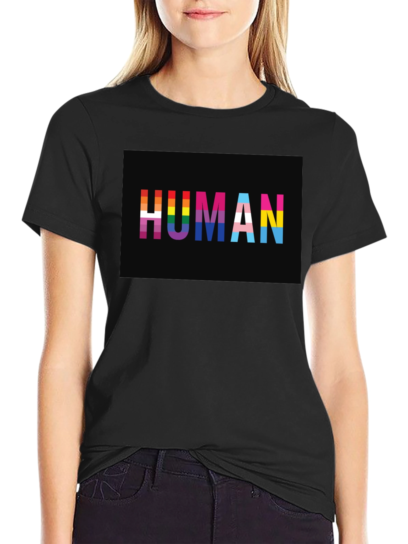 Human LGBTQ+ Pride T-Shirt - Black