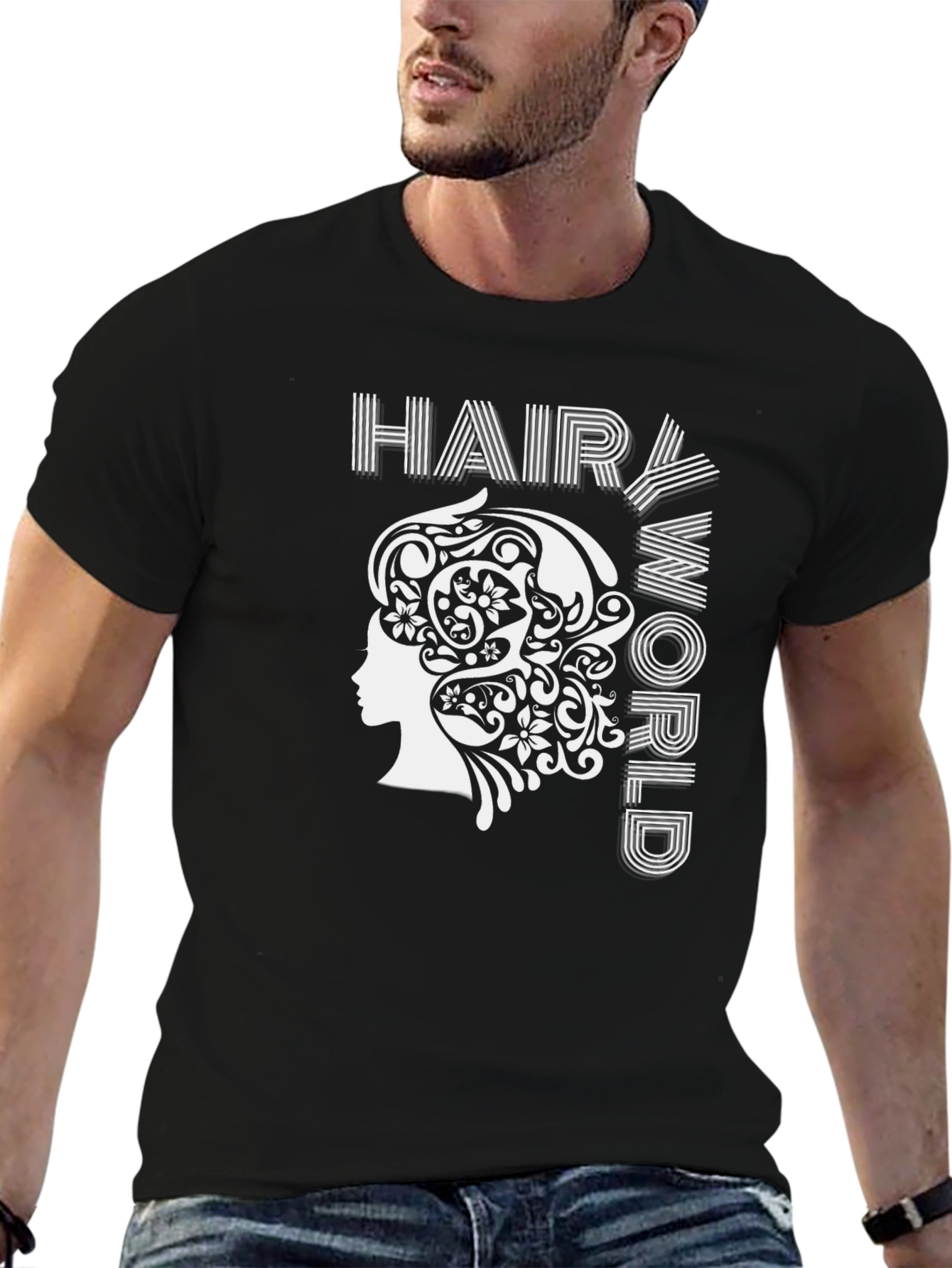 Hair World Graphic Tee - Unisex Black Cotton T-Shirt