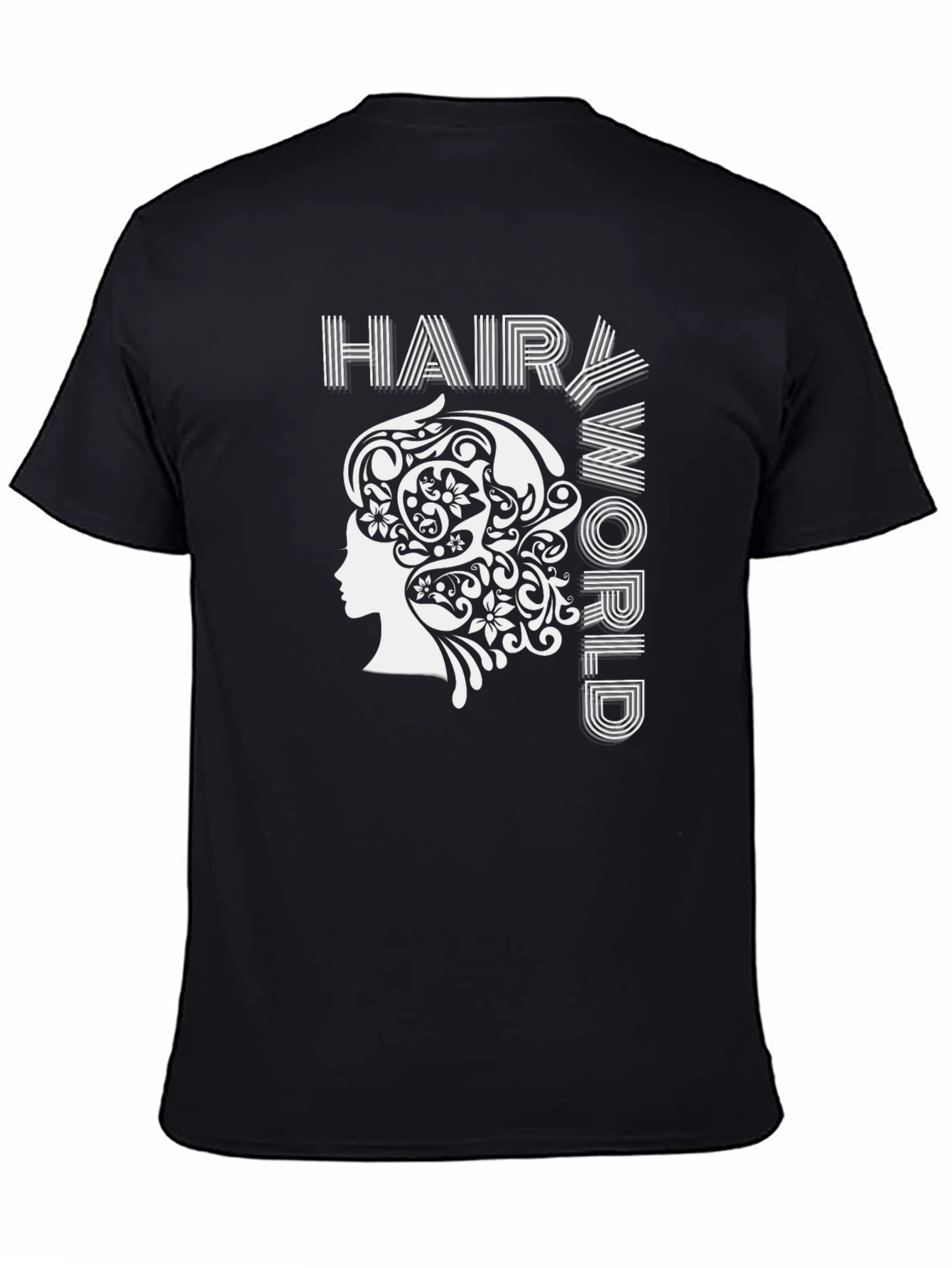 Hair World Graphic Tee - Unisex Black Cotton T-Shirt