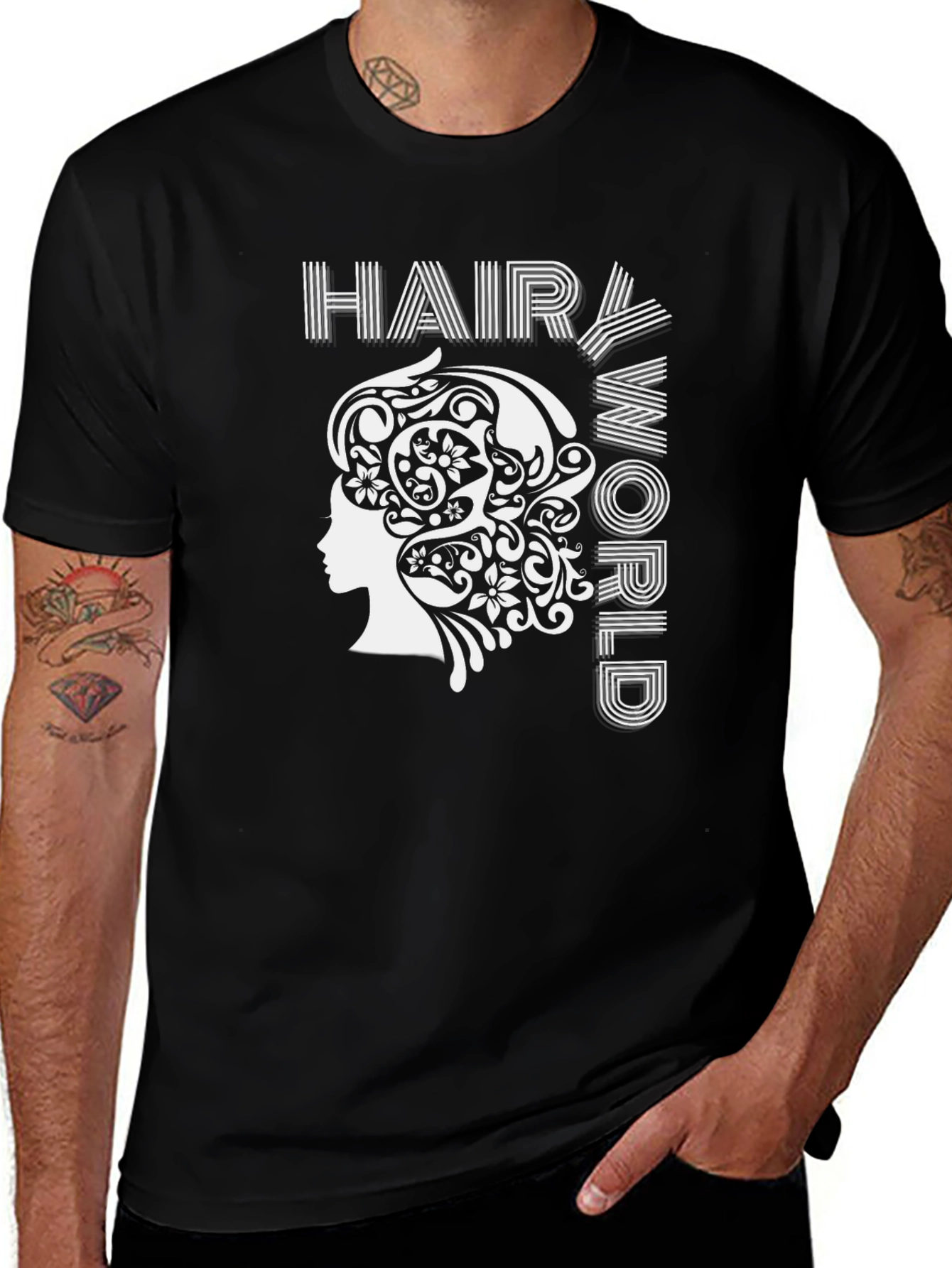 Hair World Graphic Tee - Unisex Black Cotton T-Shirt