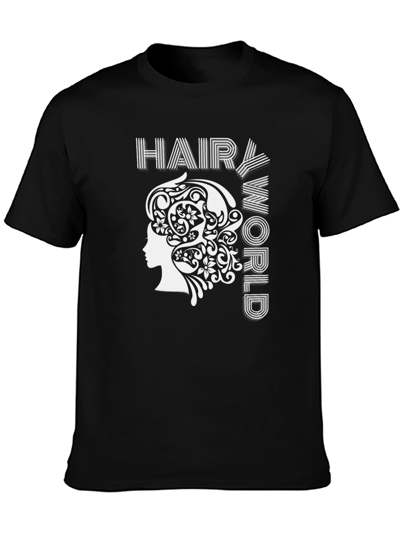 Hair World Graphic Tee - Unisex Black Cotton T-Shirt