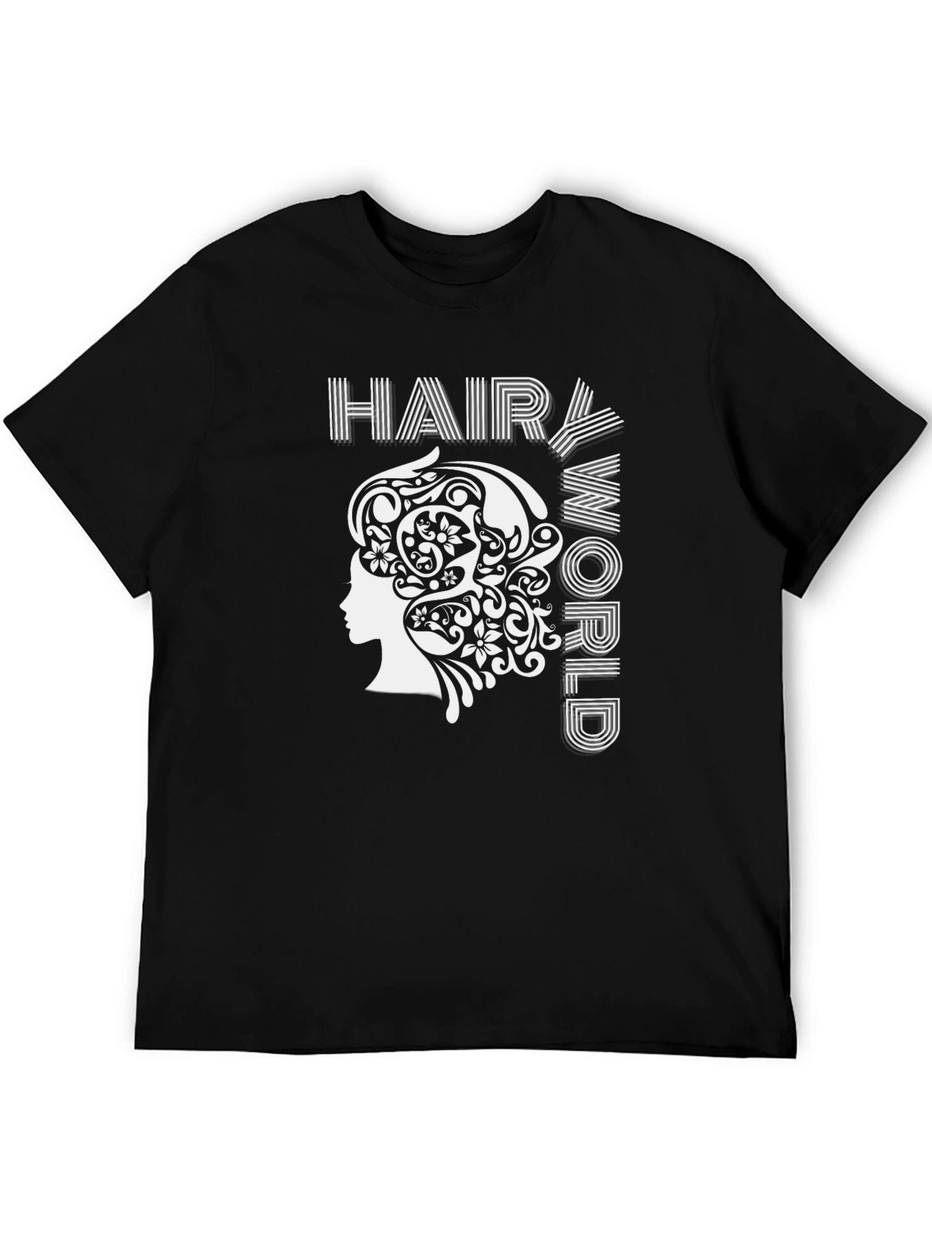Hair World Graphic Tee - Unisex Black Cotton T-Shirt