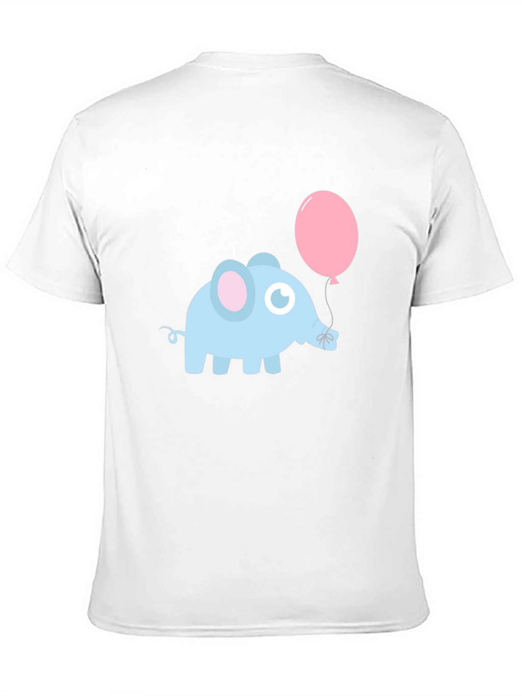 Cute Elephant with Balloon Black T-Shirt