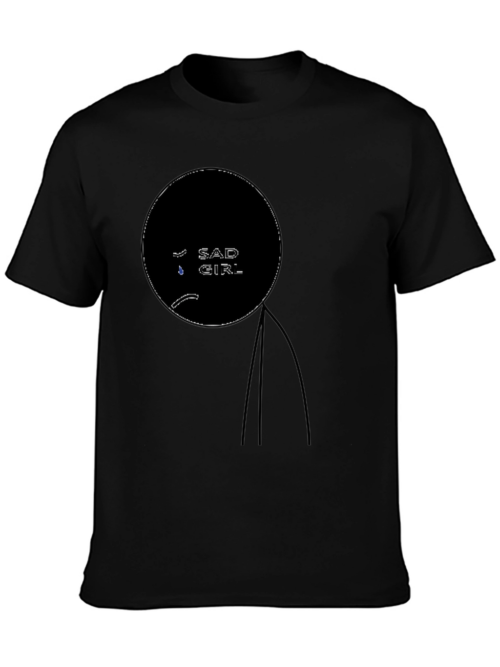Sad Girl Graphic Tee - Stylish Black T-Shirt