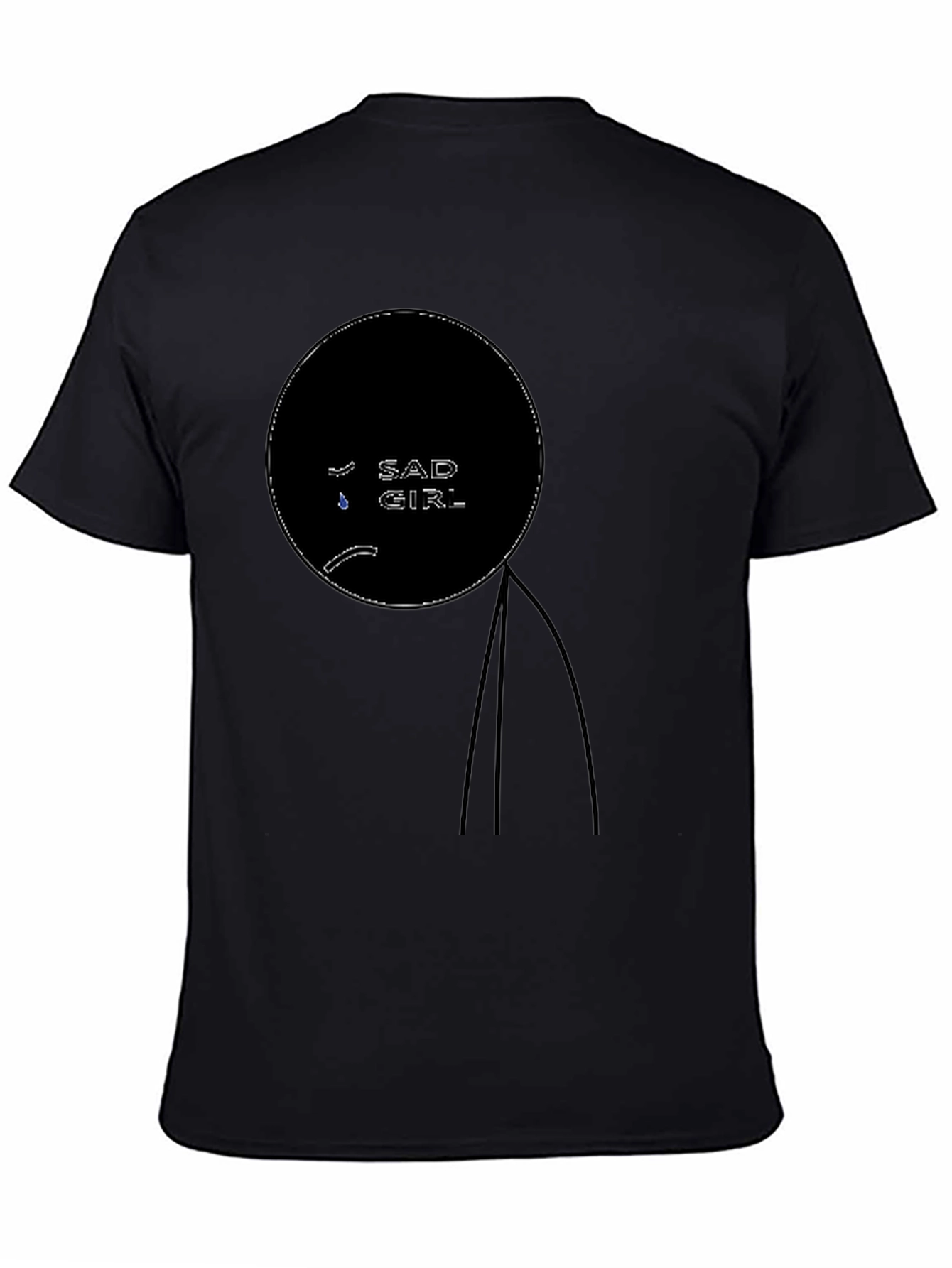 Sad Girl Graphic Tee - Stylish Black T-Shirt