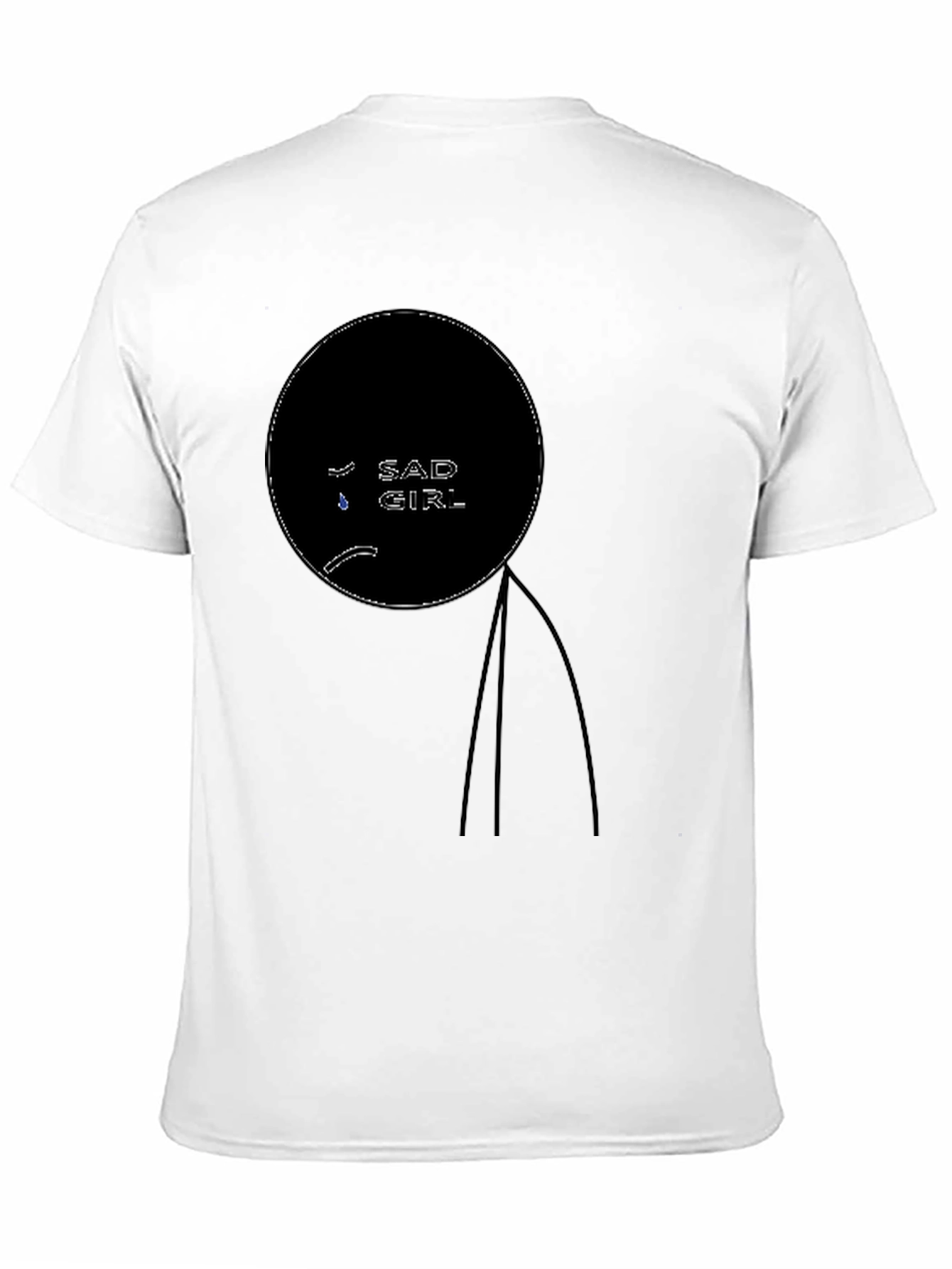 Sad Girl Graphic Tee - Stylish Black T-Shirt